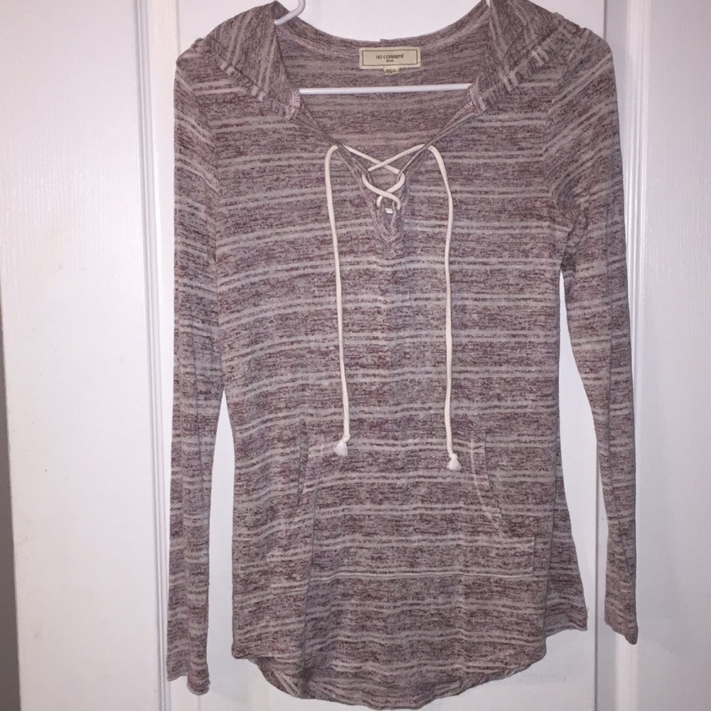 red and cream heather, light hoodie